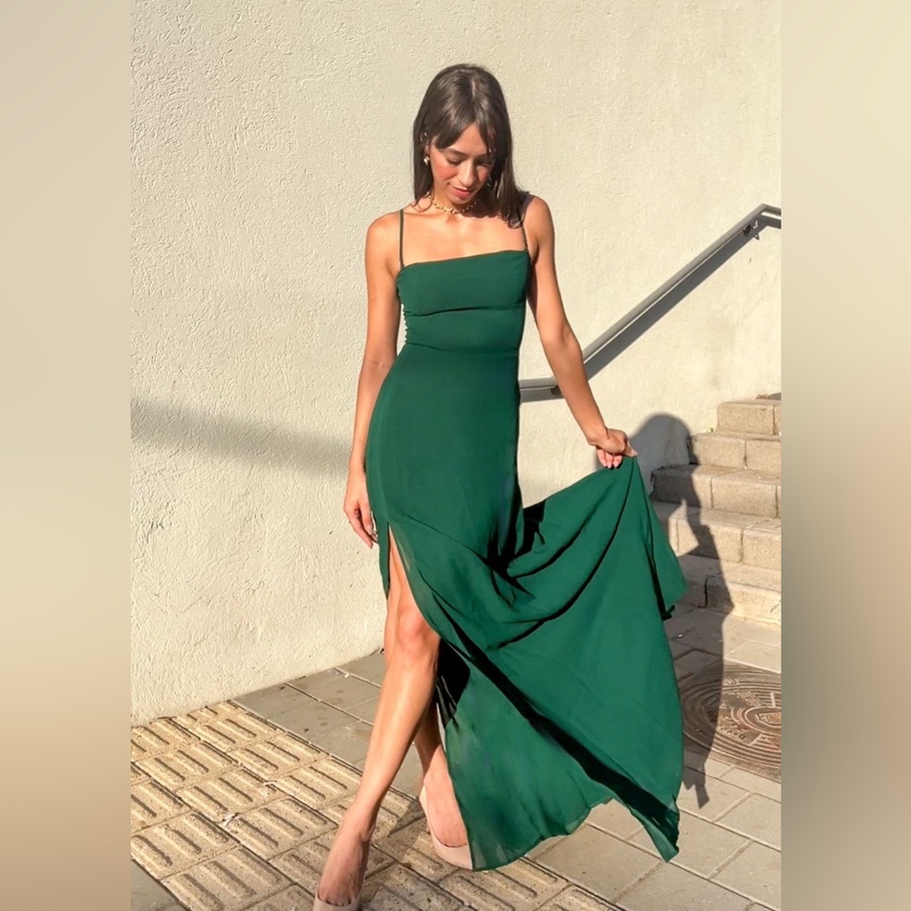 Reformation Ingrid Green Dress